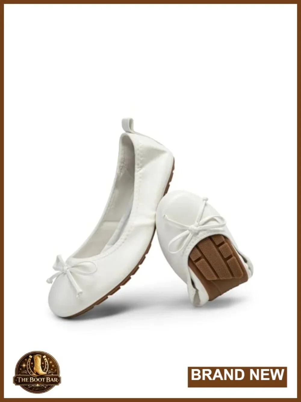 Women's Foldable Ballet Flats Bowknot Slip-On Shoes with Storage Bag